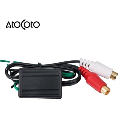 AtoCoto Car Stereo Radio Speaker Wire to RCA Line Level Converter High/Low IN Out Cable Adapter