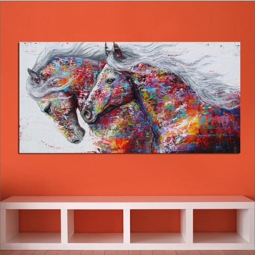 Large Printing Abstract wonderful two horses Wall Art Picture Home Decor Living Room Modern Canvas Print No Frame Paintings