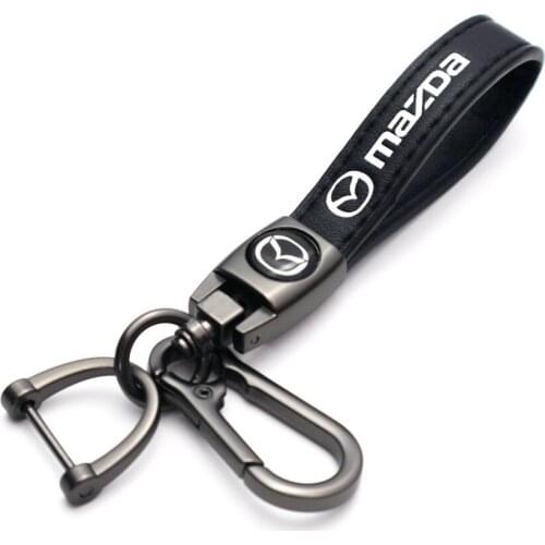 High-grade 1pcs Metal Leather Car Styling Keychain Key Chain Rings For Mazda Accessories Interior Parts Father A Gift Wholesale