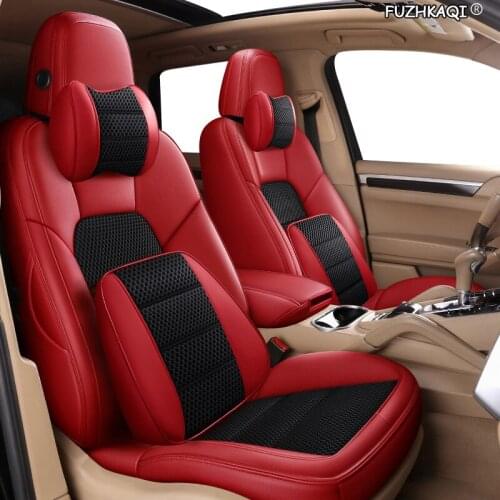FUZHKAQI Custom Leather car seat cover For CHANGAN CS35 CS75 CS15 CS95 CS55 Benben EV MINI LOVE Yuexiang V3 V5 V7 CX20 car seat