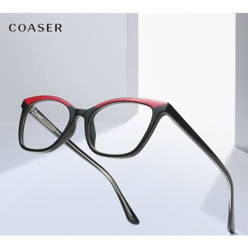 COASER Optical Ultralight TR90 Cat Eye Style Women Prescription Glasses Eyeglasses Frame for Men and Women Prescription Eyewear