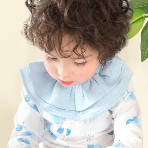 Baby bib childrens saliva towel 360 degree round scarf boys and girls gauze towel adjustable nursing towel newborn drooling bib