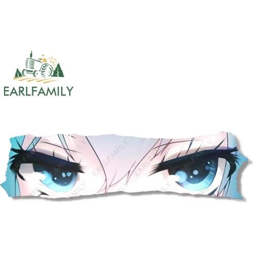 EARLFAMILY 15cm x 4.5cm Anime Icey Eyes Slap 3D Car Sticker Vinyl Decal Car Styling JDM Classic Cartoon Peek Girl Stickers