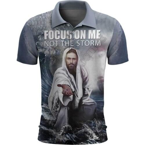 Hawaii Polo Shirt Knight Templar Jesus 3D Printed Polo Shirt Men For Women Short Sleeve Summer T-shirt style-7