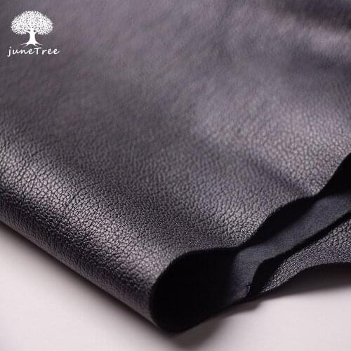 Junetree veg. tanned goat skin leather Genuine leather for leather craft shoe clothes bag thick 1.0-1.3mm black