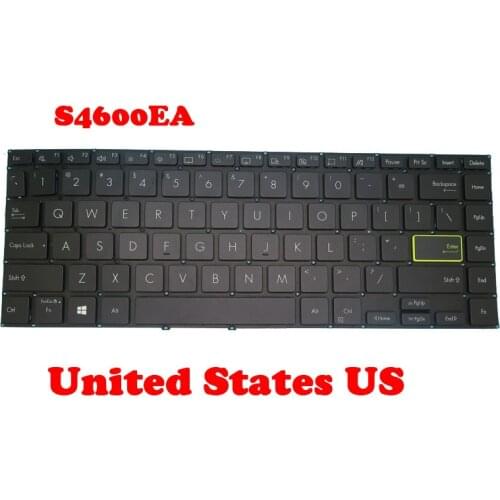 Laptop Keyboard For ASUS S4600 S4600EA Without Frame Black United States US NO Backlit Film