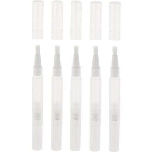 5pcs Cuticle Oil Container with Brush Lip Balm Nail Polish Tube Empty Pen