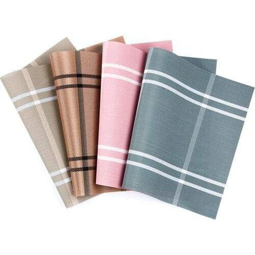 Placemat Dining Table Mat Heat-resistant PVC Placement Washable Desk Top Decorative Placemats 45x30CM Rectangle