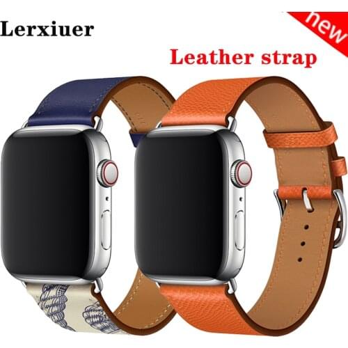 Leather strap for apple watch series 6 se 5 4 3 Wristband bracelet correa iwatch band for apple watch band 44mm 42mm 40mm 38mm