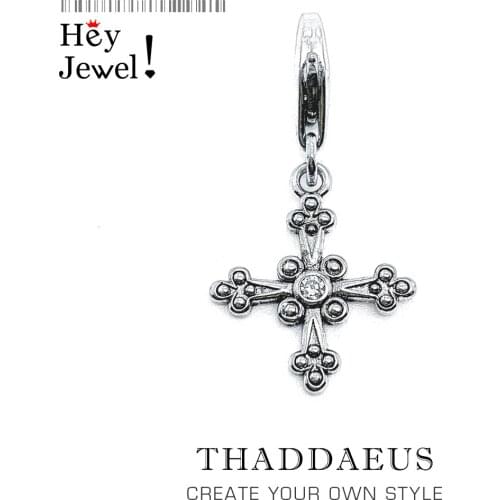 Iconic Ornamental Cross Charms Pendant Europe Jewelry Accessories 925 Sterling Silver Fashion Jewelry Gift For Women Men