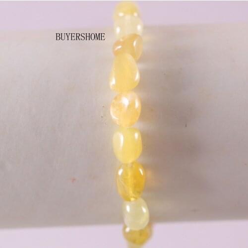 Hot Wrist Jewerlry For Women Natural Stone Beads Irregular Yellow Stone Bracelet 7.5" 1Pcs H1309