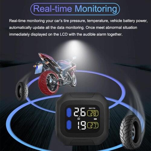 Motorcycle M3 Bike Bicycle Tire Pressure Display Monitoring Alarm System TPMS Accurate vehicle Pressure temperature Monitor nice
