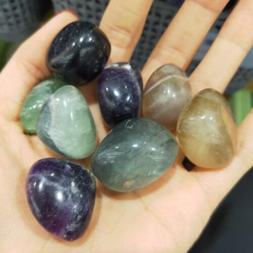 Natural Colorful Fluorite Gravel Crystal Specimen Stones and Minerals Polished Gemstones Garden Aquarium Decoration Gifts