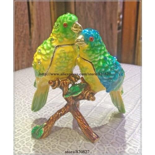 NEW Bird Crystals Jewellery Jewelry Trinket Box Bird Box Crystals Jewelry Box, Trinket, Pill Box Trinket Figurine