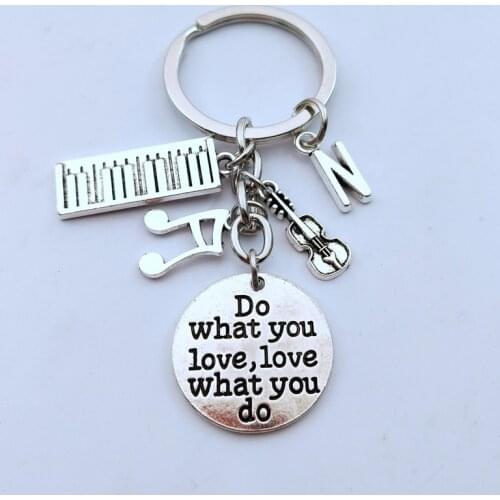 NEW Piano Teacher Keychains Musical Keyring Pianist Gift Music Note Guitar Charms For Handmade Jewelry Do What You Love