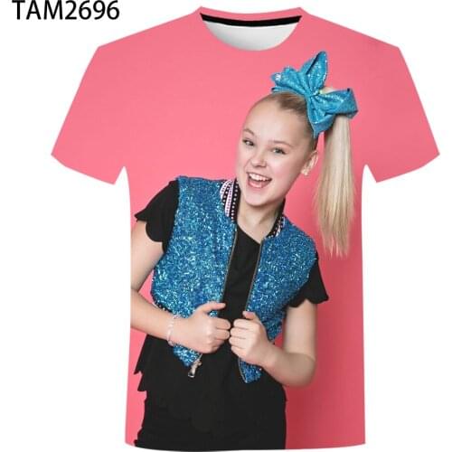 2021 Summer New mens womens T-shirt 3D Digital Printing JOJO Siwa Beauty Pattern childrens Fashion Cool Couple Clothes