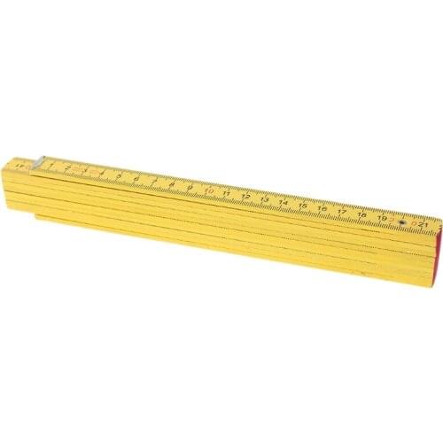 2 Meters Plastic Folding Ruler Yellow Color Ruler with Metric Measurement