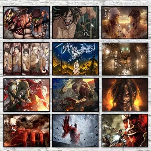 Attack On Titan Anime Posters And Prints Classic Japanese Animation Canvas Painting Wall Art Picture living room Home Decoration