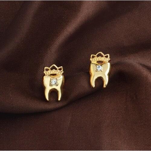 Simple Tooth Earrings Alloy Ear Ornaments Gold Silver Earrings Fashion Accessories