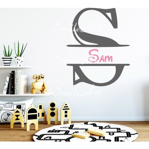 Drop Shipping Double Color Custom Name Home Decor Wall Stickers For Babys Rooms Background Wall Art Decal Drop Shipping