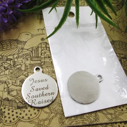 10pcs--"Jesus Saved Southern Raised"stainless steel charms 5 styles for choosing DIY Charms for necklace bracelet