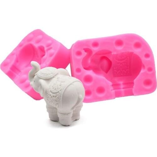 DIY Baking 3D Elephant Modeling Mold Fondant Chocolate Cake Decoration Handmade Soap Silicone Molds
