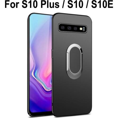 Silicone Magnetic Ring Soft Case for Samsung Galaxy S10 Plus Bracket Finger Ring Cover for Samsung Galaxy S10E S10 Lite