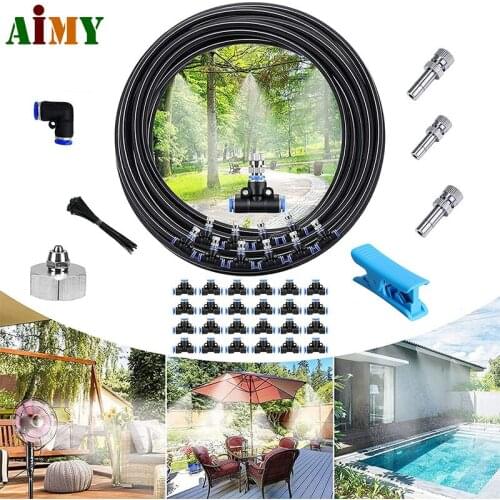 Misting Cooling System Kit Summer Sprinkler Nozzle Outdoor Misting Kit For Patio Garden Greenhouse Trampoline For Waterpark