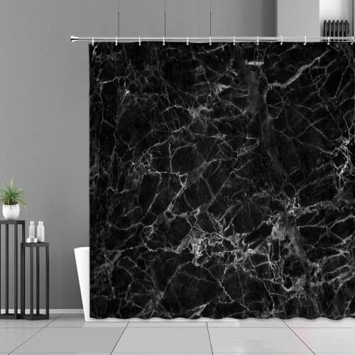Modern Marble Stripe Pattern Shower Curtains Nordic Simple Style Home Decor Bath Curtain Waterproof Bathroom Screen With Hooks