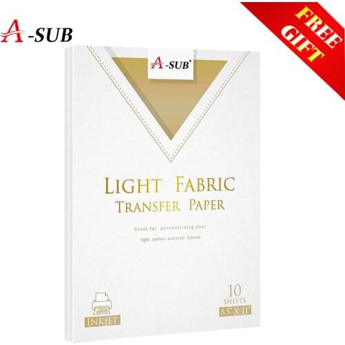 Inkjet light T-Shirt Transfer Photo Paper for Light Color Fabric Cotton Garment 10 sheets