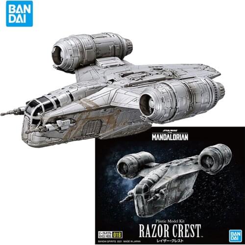 In Stock Bandai Star Wars The Mandalorian Razor Crest Vehicle Model 018 Anime Assembly Model Collection Action Figure Kids Toys