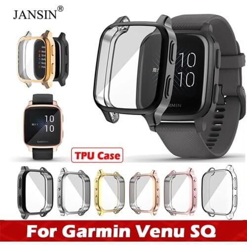 Protection Case For Garmin Venu SQ Smart Watch Plating Soft TPU Cover Full Screen Protector Case For Garmin Venu Sq Watch Bumper
