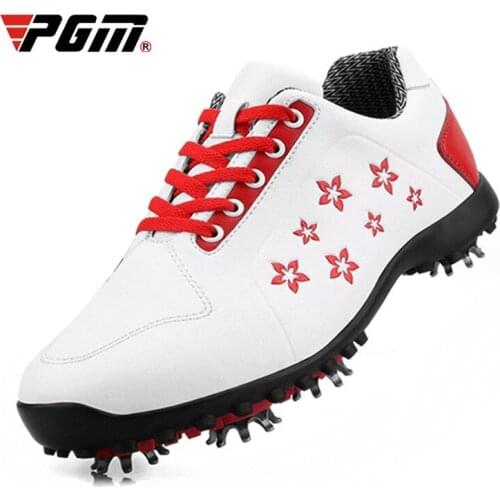 PGM 2019 Korean Women Golf Shoes Womens Leisure Section Fixed Nail Waterproof Non-slip Printing Girls Sports Shoes Sneakers