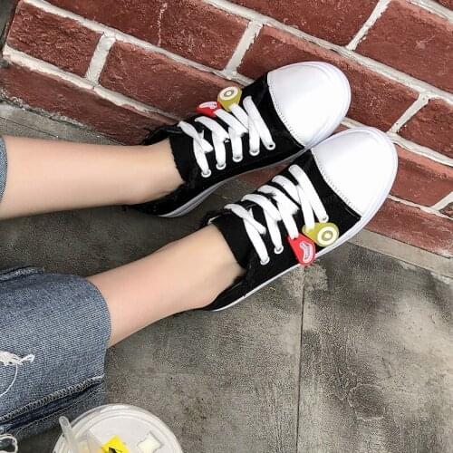 Woman Casual Flat Shoes Sneakers Women Trend Classic Multicolor Female Vulcanized Shoes Lace Up High Top Canvas Shoes U12-57