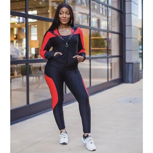 Womens 2 Piece Outfits Long Sleeve Full Zip Hooded Jacket and Pants Set Tracksuit