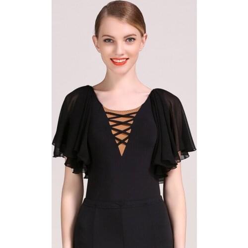 Fashion quality short-sleeve Latin dance top for female/women/girl/lady new ballroom competition costume performance wears