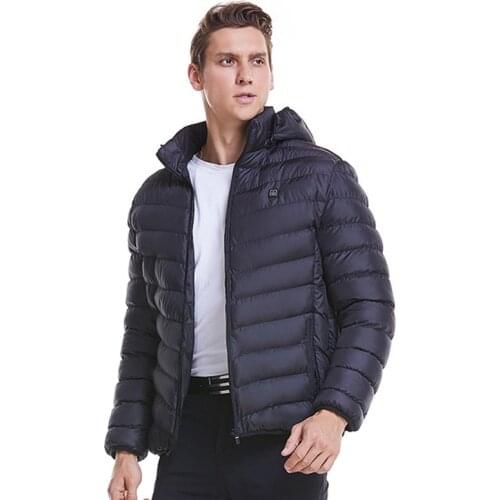 2021 Winter Couples USB Heated Jacket Men Women Plus Size Hiking Jacket Men Down Cotton Hiking Coat Thermal Jacket Coat Outdoor