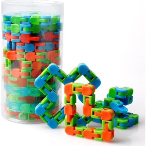 1pc New Kids Autism Snake Puzzles Multicolor Wacky Tracks Snap and Click Fidget Toys Classic Sensory Toy