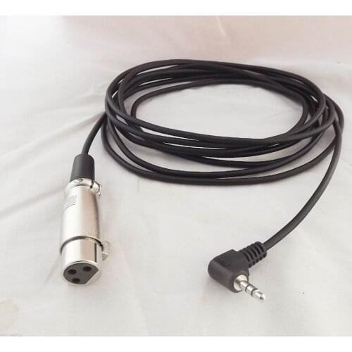 1pcs XLR Female Jack To 3.5mm 1/8" TRS Stereo Right Angle Microphone Cable 10Ft
