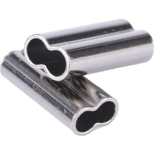 100pcs Copper Double Barrel Fishing Line Sleeves For Wire Leader 1mm/1.2mm/1.4mm/1.6mm/1.8mm/2mm Fishing Sleeves