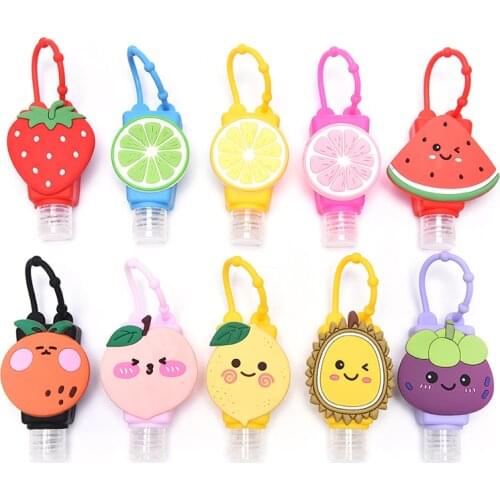 30ml Fruit Silicone Hand Sanitizer Travel Portable Safe Gel Holder Disposable No Clean Soap Dispenser Hand Gel Holder for Kids