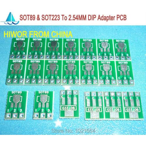 50pcs/lot SOT89 & SOT223 To 2.54MM DIP3 SMD Adapter To DIP PCB Pinboard SMD Converter