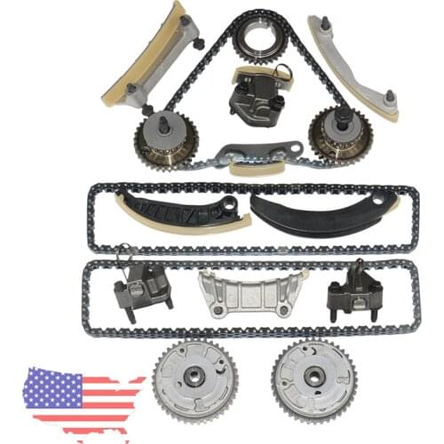 AP02 NEW COMPLETE KIT TIMING CHAIN+ 2VVT CAM PHASER 1-INTAKE& 1-EXHAUST for GMC Opel 2.8L 3.0L 3.6L