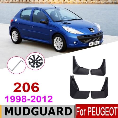 Mud Flaps For Peugeot 206 1912-2098 Car Fender Mudflaps Mud Splash Guards Mudguards Accessories 2012 2008 2005 2003 2001 1998