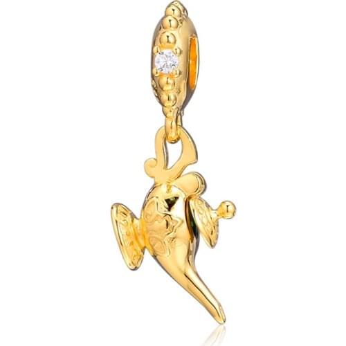 Magic Lamp Dangle Charms For Woman DIY Fits Original 925 Silver Bracelets Fashion Silver Beads For Jewelry Making