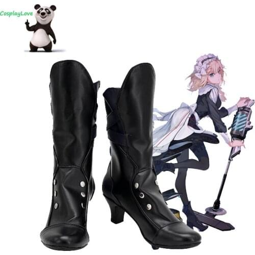 CosplayLove Girls' Frontline G36 Black Cosplay Shoes Long Boots Leather Custom Hand Made For Halloween