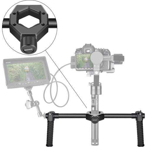 Neewer Carbon Fiber Dual Handle Grip Holder-Diameter-Adjustable 25-45mm for Zhiyun Crane 2/Crane V2/Crane Plus/Crane/Crane M