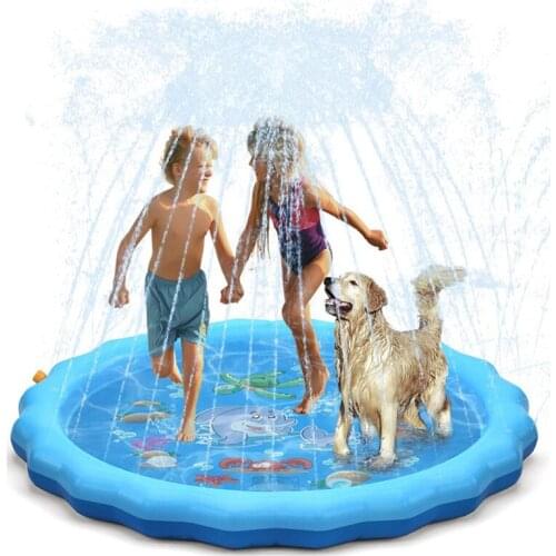 100CM Childrens Inflatable Water Spray Mat PVC Round Water Splashing Amusement Pool Outdoor Play Water Spray Mat