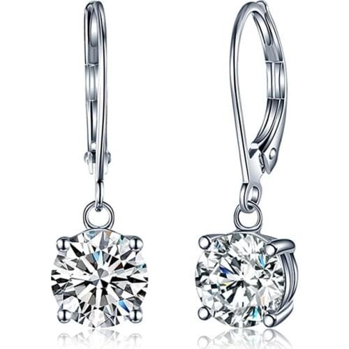 Huitan Hot Drop Earrings for Women with Cubic Zirconia Pendant Simple Design Female Earrings Temperament Accessories Fancy Gift