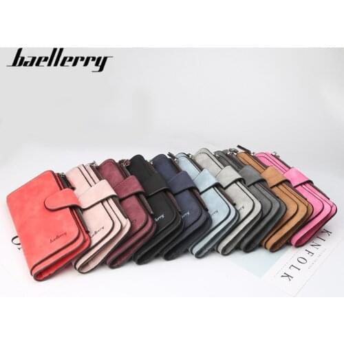 Baellerry Wallet Women Leather Casual Women Wallets Luxury Card Holder Clutch Bag Zipper Pocket Hasp Female Purse Ladies Wallet